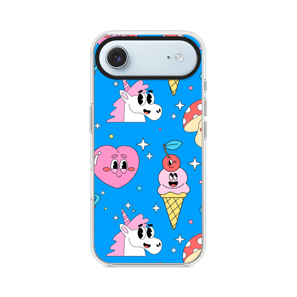 カラフルなキャラクターのパターン iPhone Airオリジナルケース