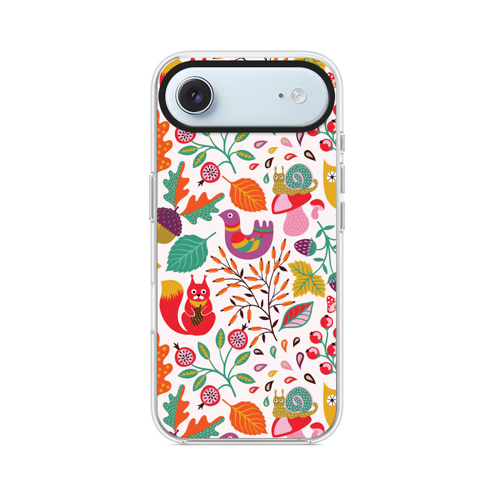 かわいい動物と植物のパターン iPhone Airオリジナルケース