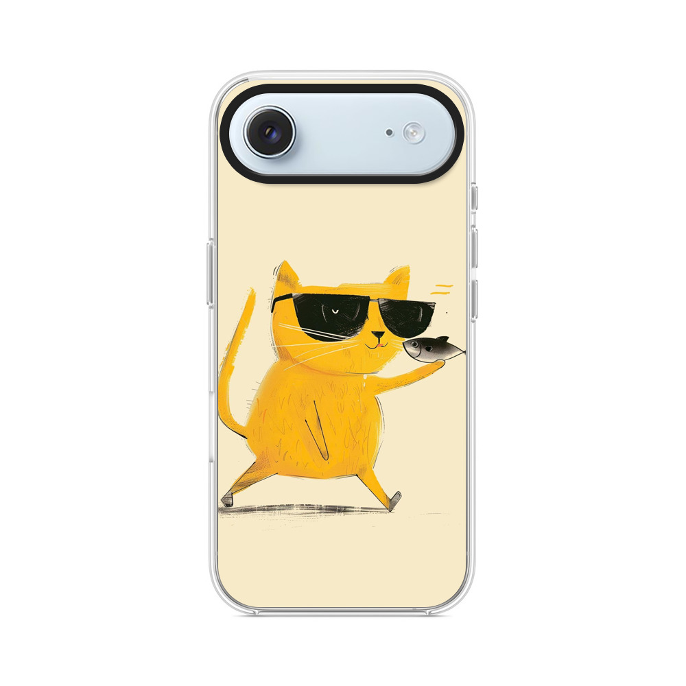 サングラス猫と魚 iPhone Airオリジナルケース