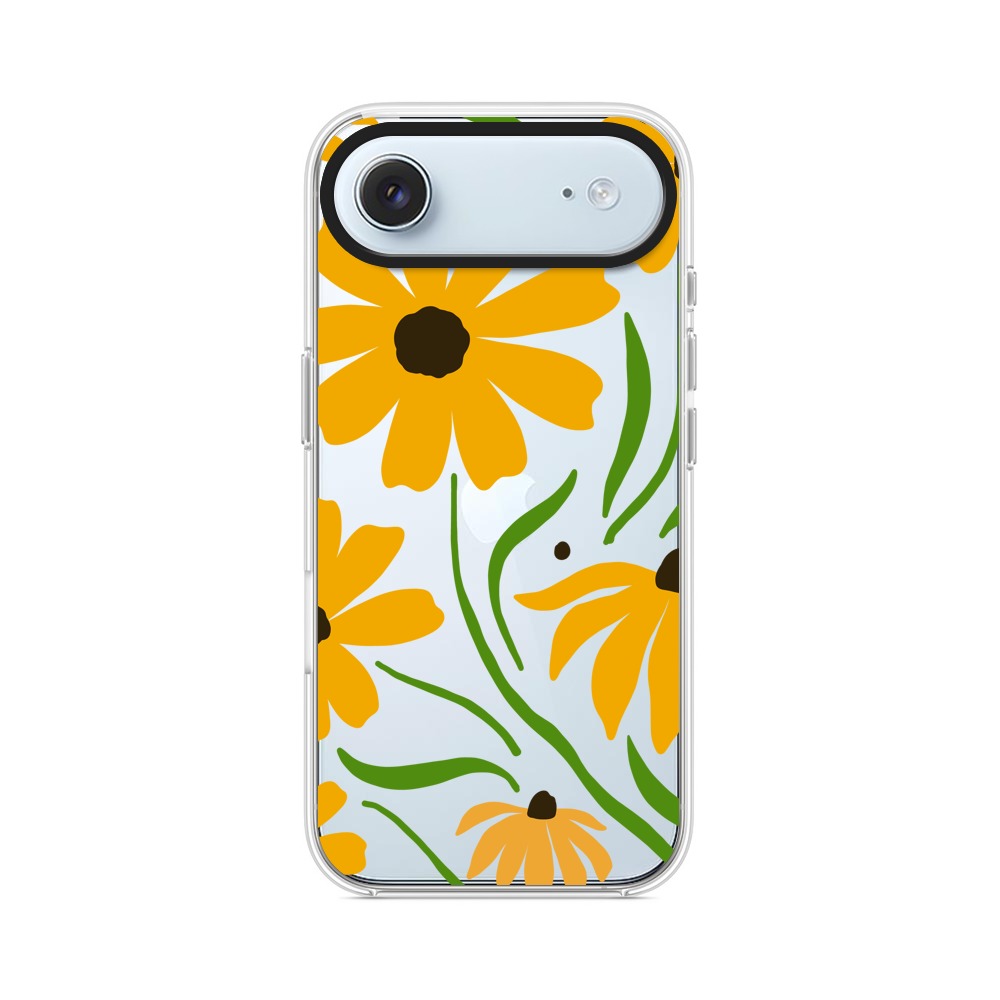 黄色い花のパターン iPhone Airオリジナルケース