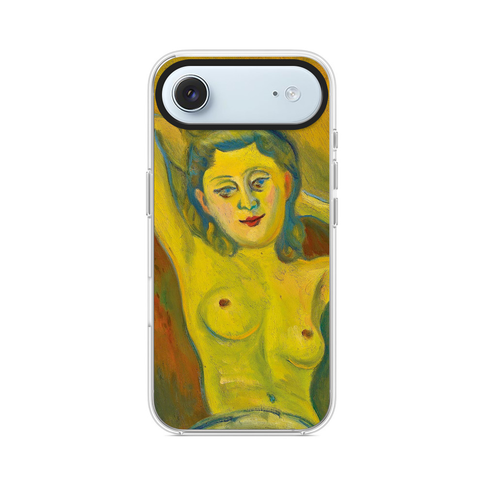 黄緑色のヌードポートレート iPhone Airオリジナルケース