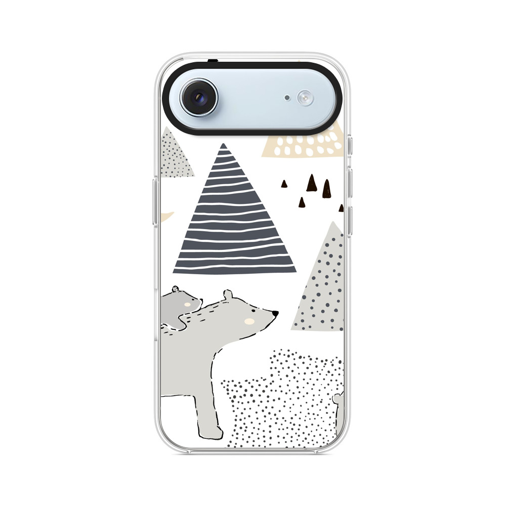 クマの親子と山 iPhone Airオリジナルケース