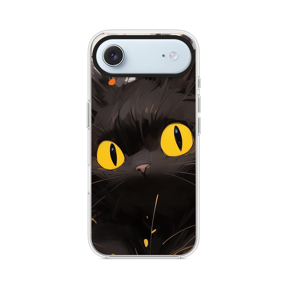 ふわふわの黒猫 iPhone Airオリジナルケース