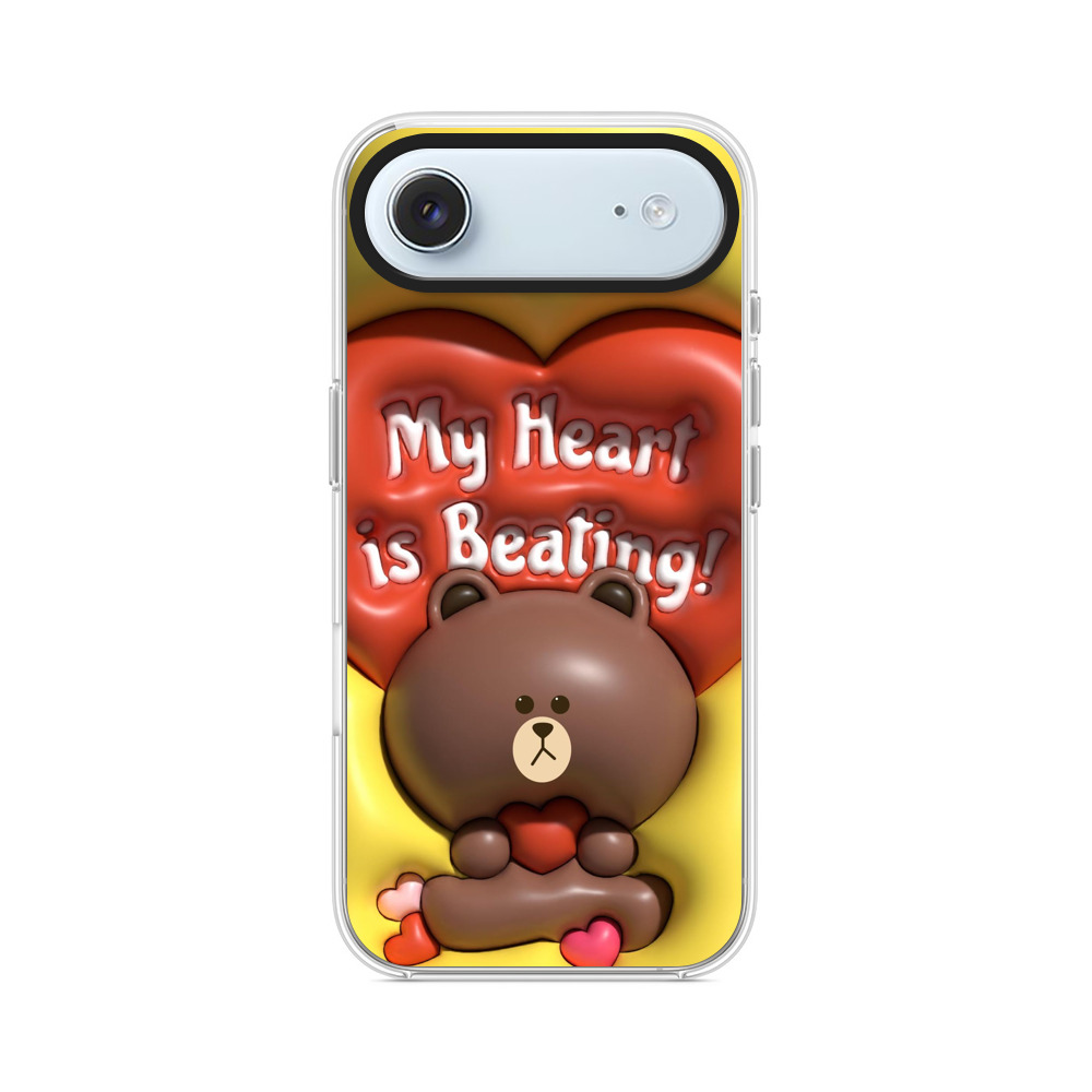 かわいいクマとハート iPhone Airオリジナルケース