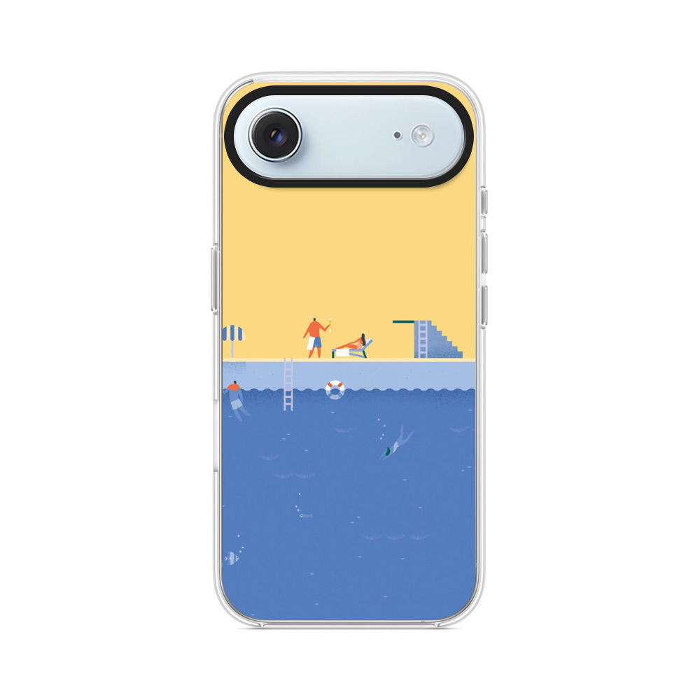 夏の海と水中スイマー iPhone Airオリジナルケース