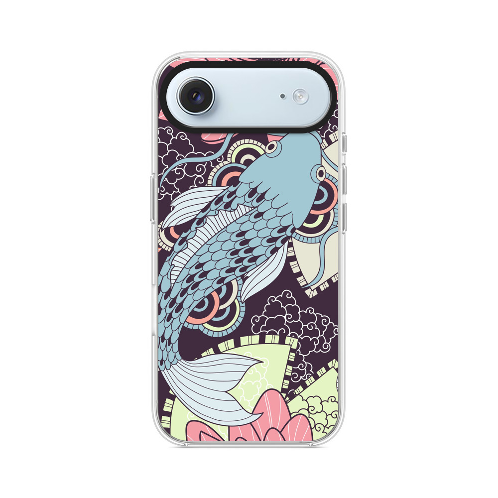 蓮と鯉のパターン iPhone Airオリジナルケース