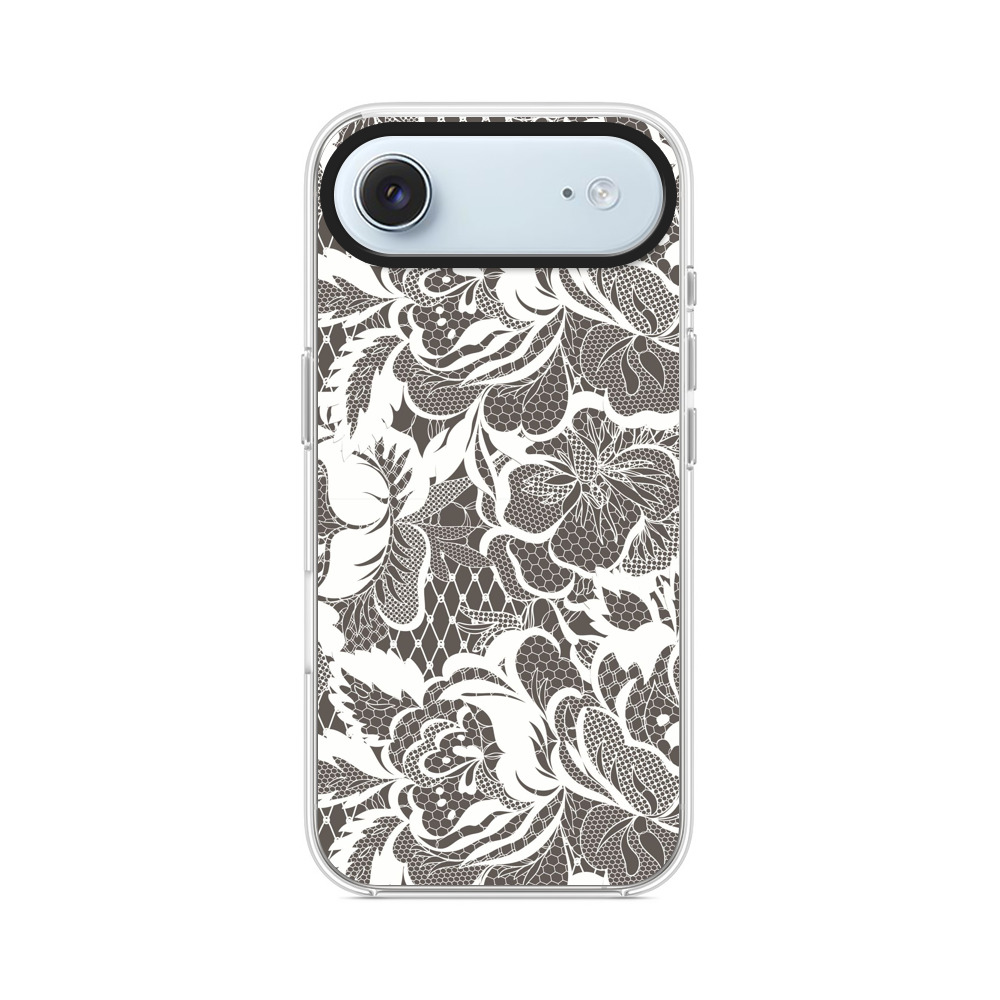 レース風花柄模様 iPhone Airオリジナルケース