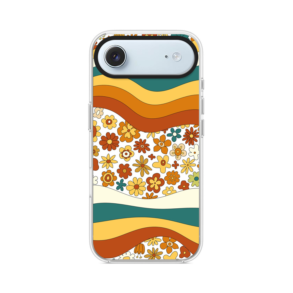 レトロなフローラルパターン iPhone Airオリジナルケース