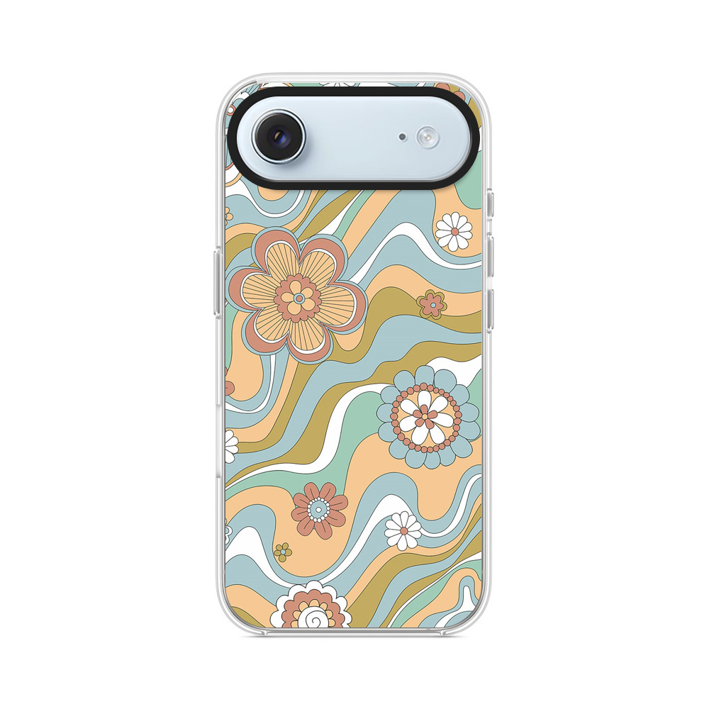 レトロな花柄パターン iPhone Airオリジナルケース