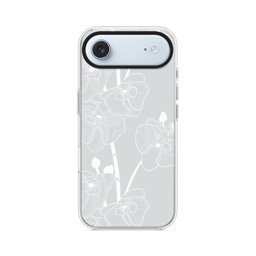 シンプルな蘭の線画パターン iPhone Airオリジナルケース