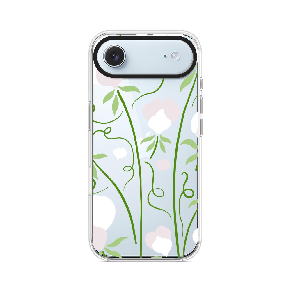 白い花の模様 iPhone Airオリジナルケース