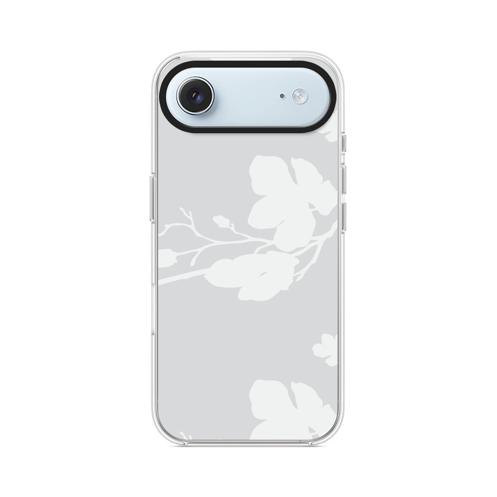 白い花のパターン iPhone Airオリジナルケース