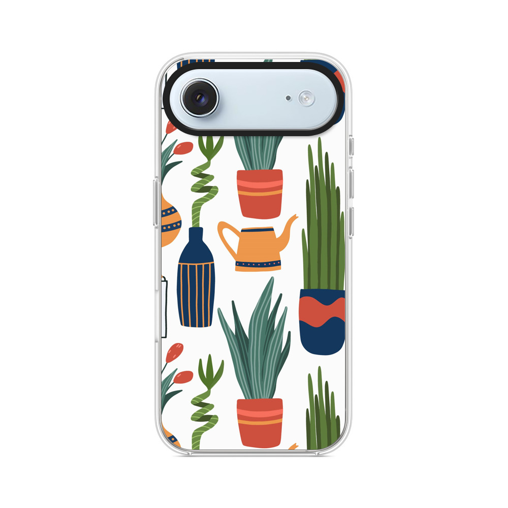 多肉植物と花のパターン iPhone Airオリジナルケース