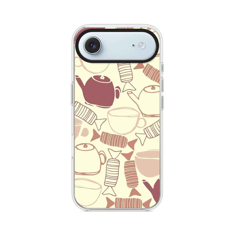 ティーポットとキャンディのパターン iPhone Airオリジナルケース