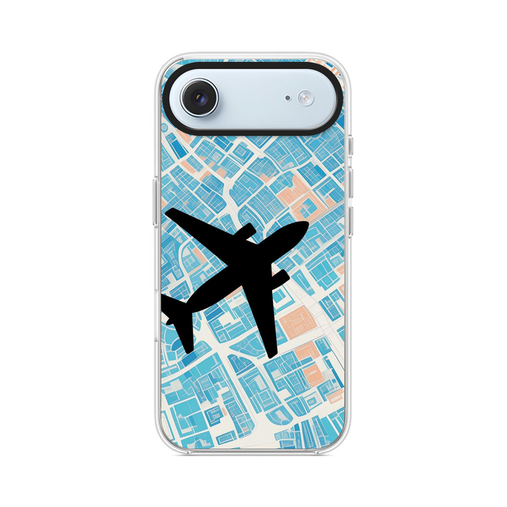 都市地図と飛行機 iPhone Airオリジナルケース