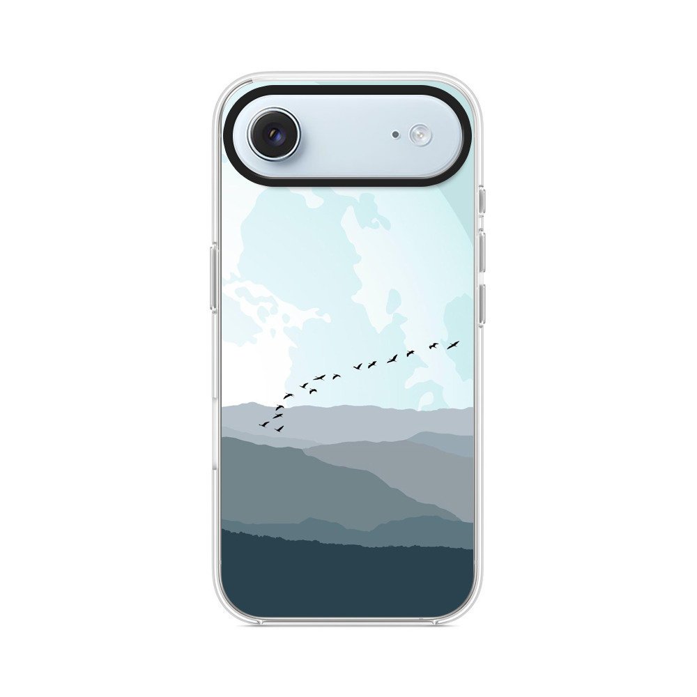 月と飛ぶ鳥の群れ iPhone Airオリジナルケース