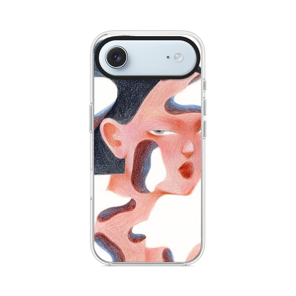 歪んだ顔の抽象画 iPhone Airオリジナルケース