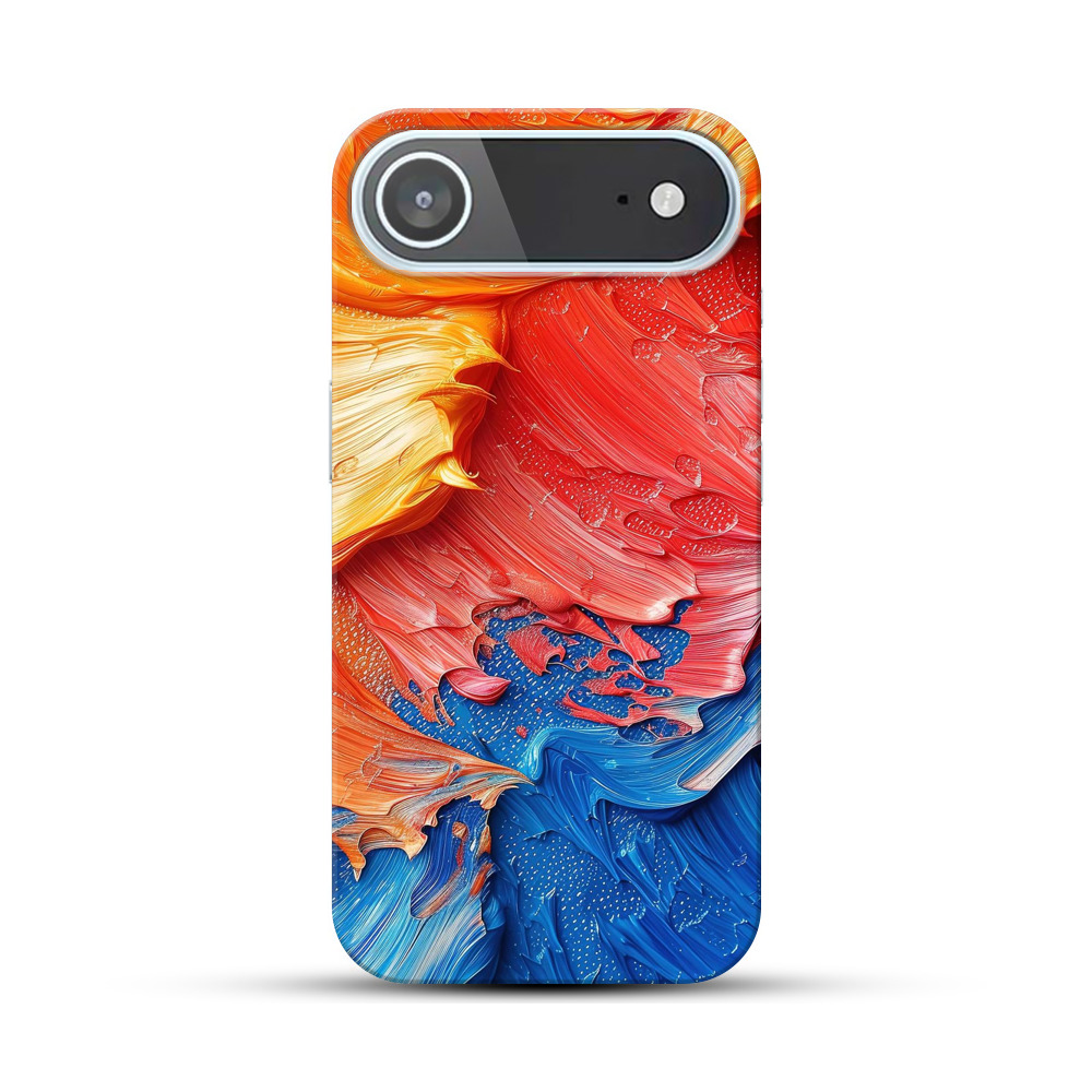 鮮やかな抽象油絵テクスチャ iPhone Airオリジナルハードケース