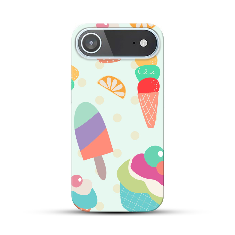 アイスクリームとカップケーキのパターン iPhone Airオリジナルハードケース