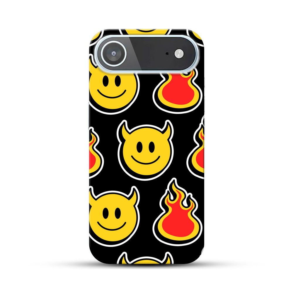 悪魔のスマイルと炎のパターン iPhone Airオリジナルハードケース