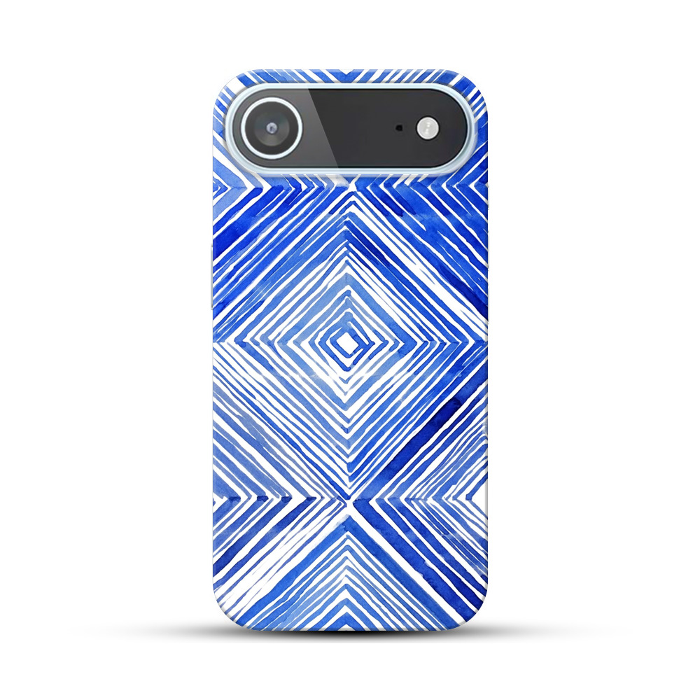 青の幾何学模様 iPhone Airオリジナルハードケース