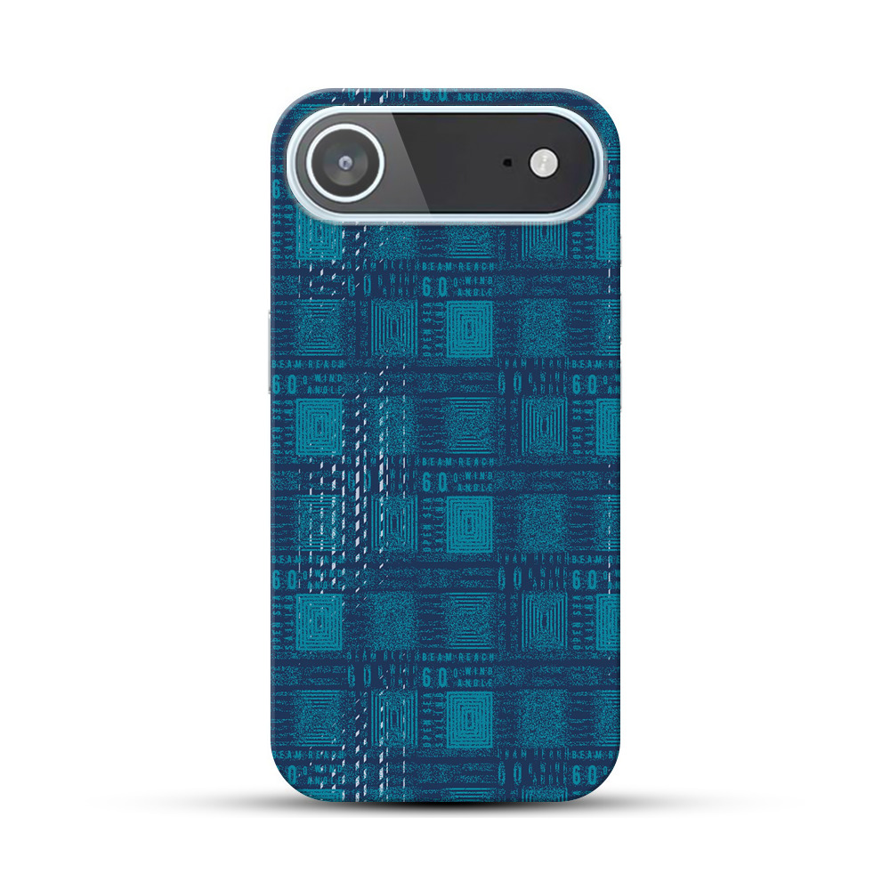 青と黒のテクスチャ格子模様 iPhone Airオリジナルハードケース