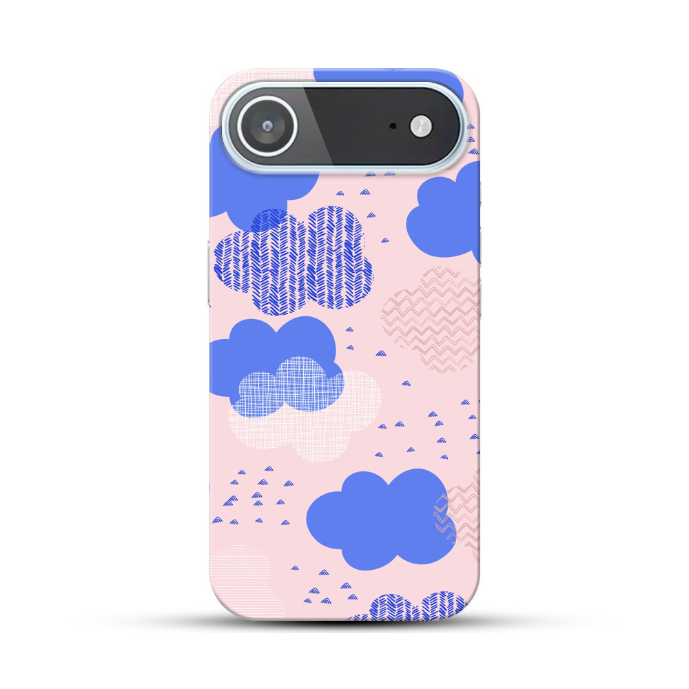 青とピンクの雲パターン iPhone Airオリジナルハードケース