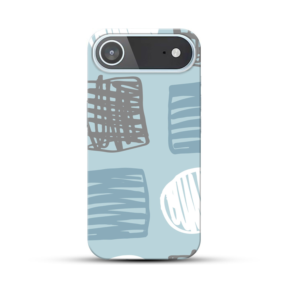 青い背景の幾何学模様 iPhone Airオリジナルハードケース