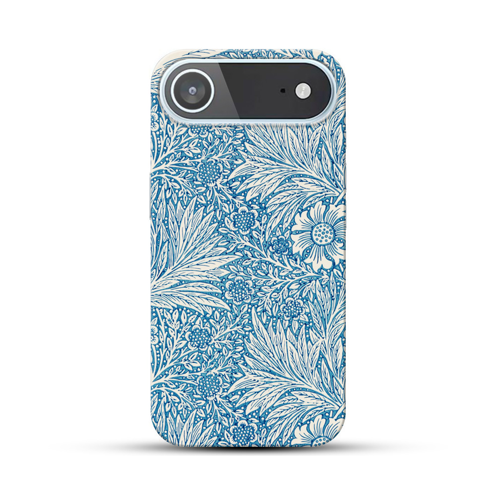 青い花柄のデザイン iPhone Airオリジナルハードケース