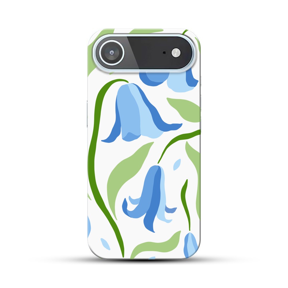 青い花の模様 iPhone Airオリジナルハードケース