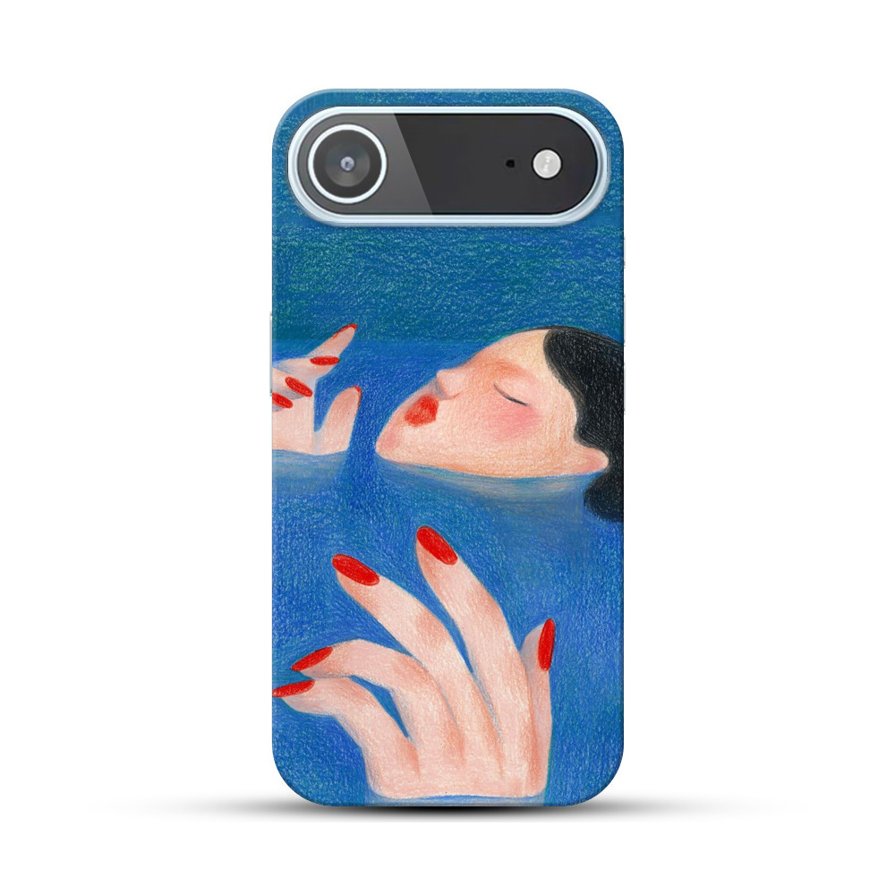 青い水の中で眠る女性 iPhone Airオリジナルハードケース