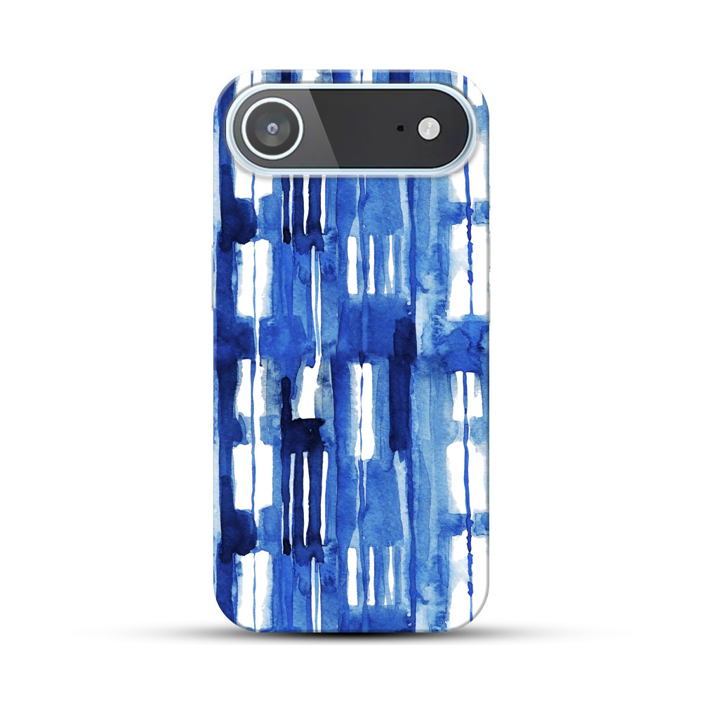 青い水彩のパターン iPhone Airオリジナルハードケース