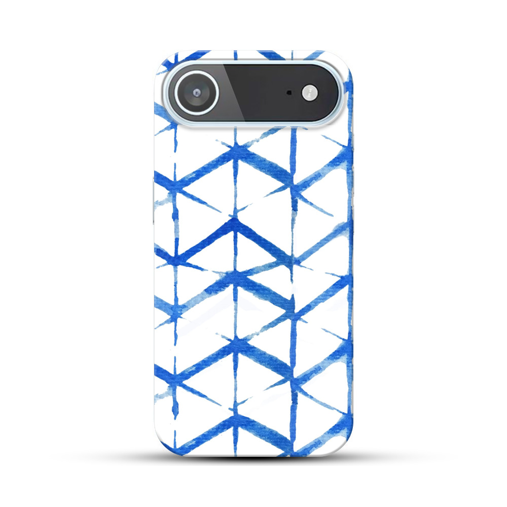 青い水彩のパターン iPhone Airオリジナルハードケース