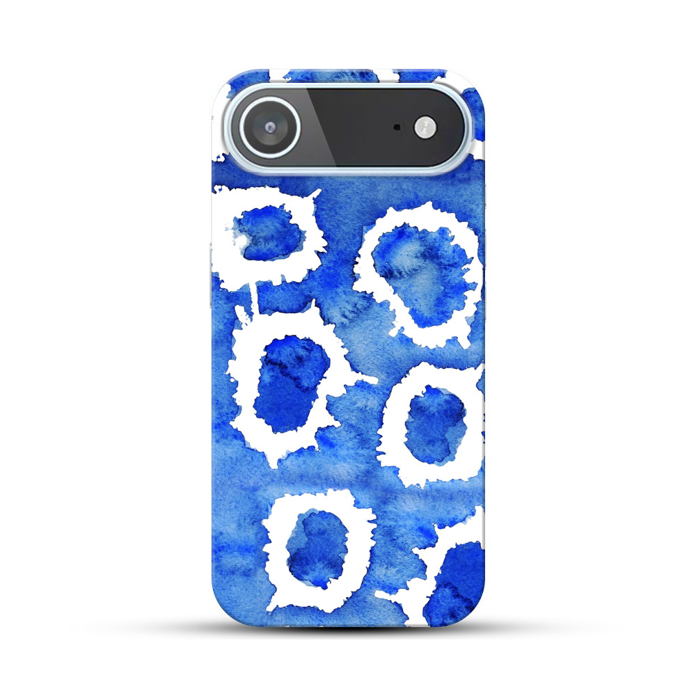 青い水彩のパターン iPhone Airオリジナルハードケース