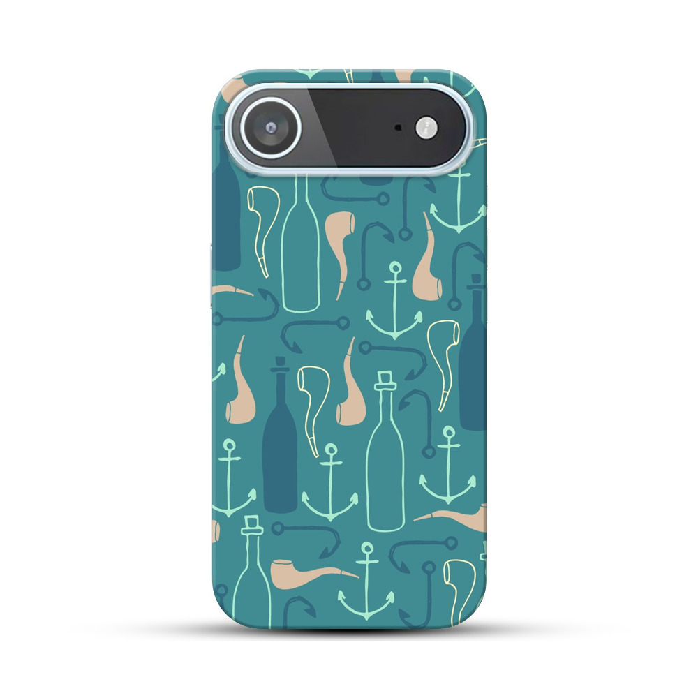 瓶とアンカーのパターン iPhone Airオリジナルハードケース