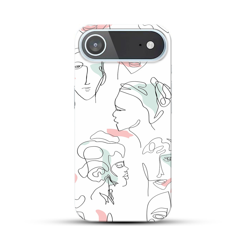 抽象的な顔のパターン iPhone Airオリジナルハードケース