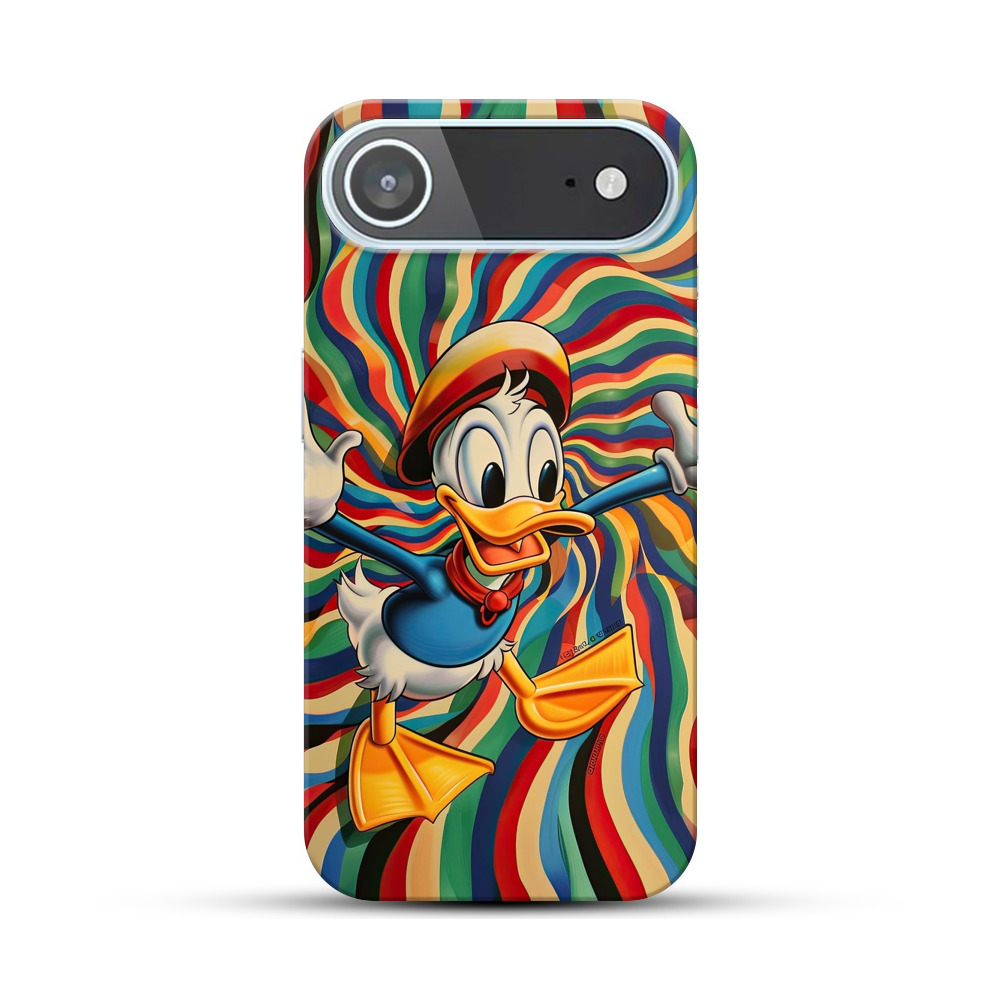 カラフル渦巻きドナルドダック iPhone Airオリジナルハードケース