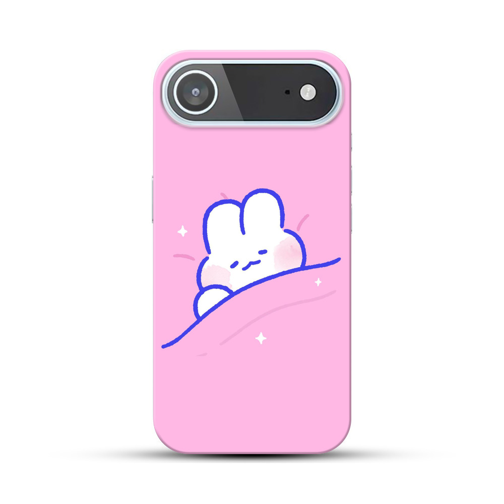 布団で眠るかわいいウサギ iPhone Airオリジナルハードケース