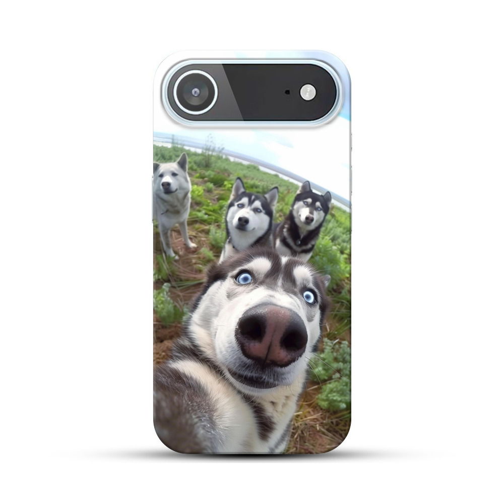 元気なハスキー犬の群れ iPhone Airオリジナルハードケース