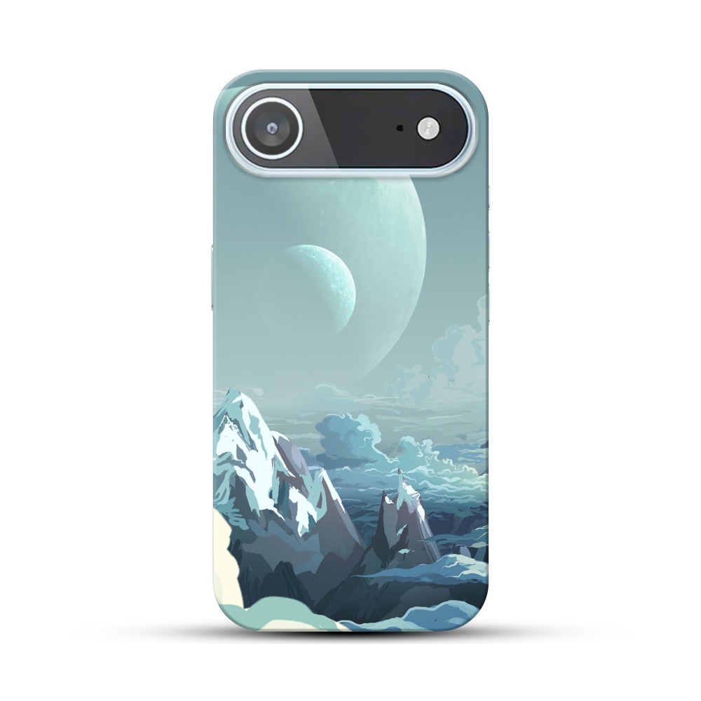 幻想的二つの月と雪山 iPhone Airオリジナルハードケース