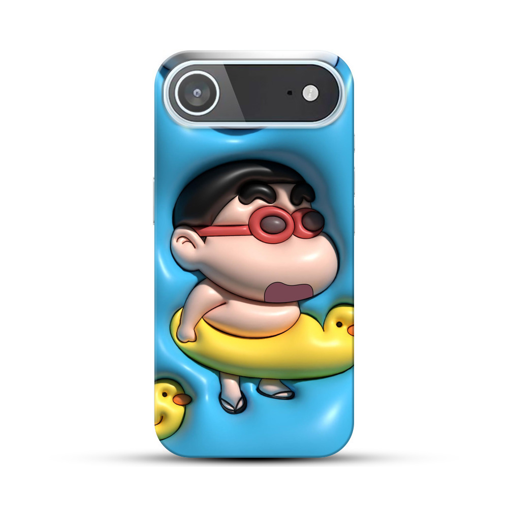 アヒル浮き輪のキャラクター iPhone Airオリジナルハードケース