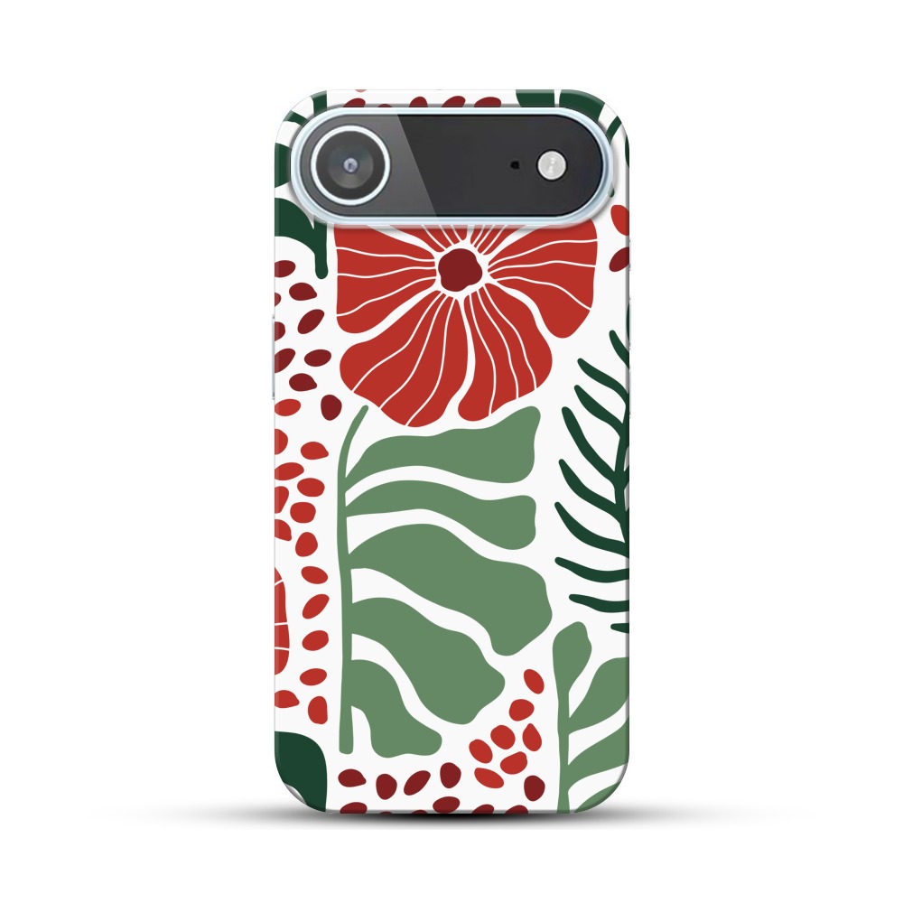 花と葉のデザイン iPhone Airオリジナルハードケース