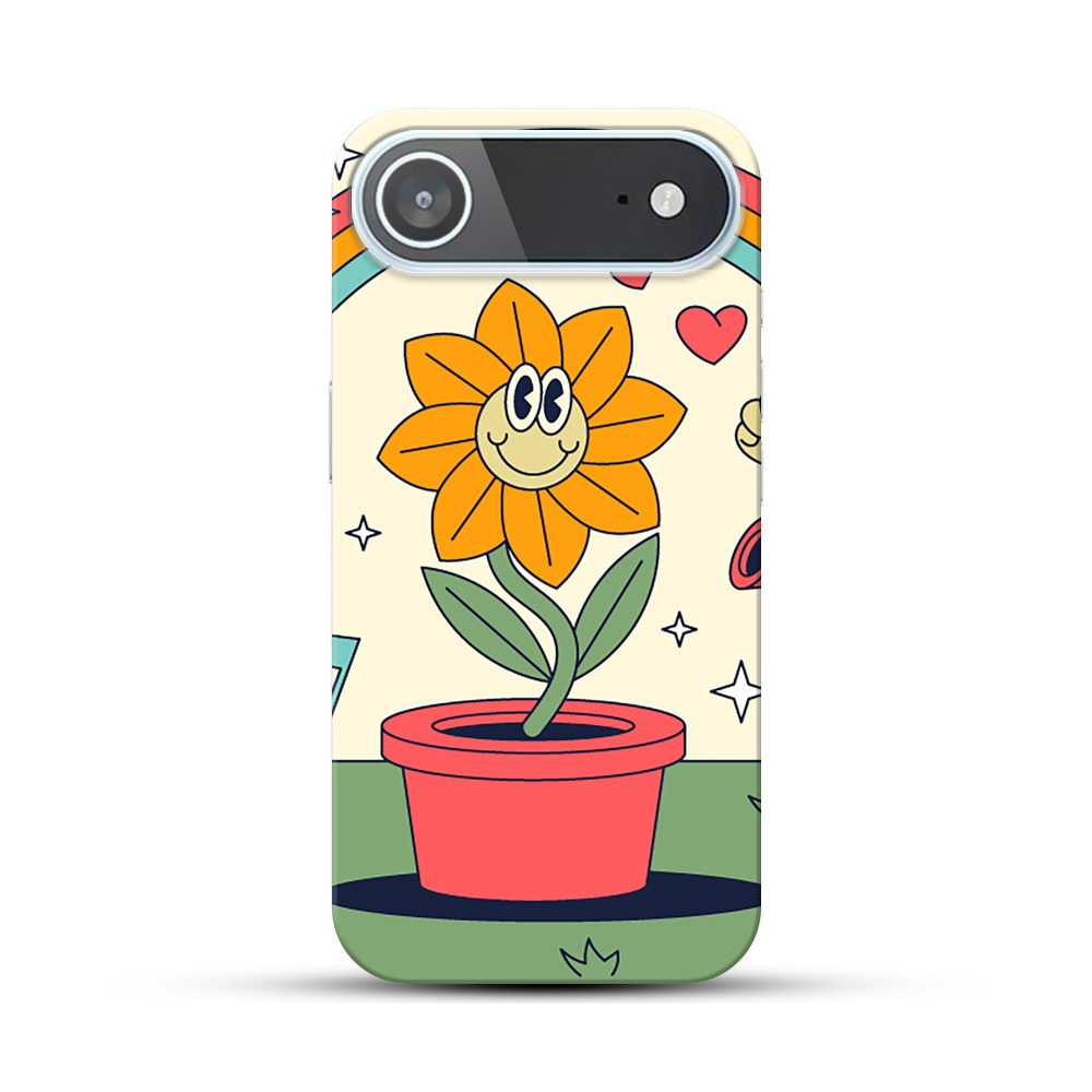 花と虹のイラスト iPhone Airオリジナルハードケース