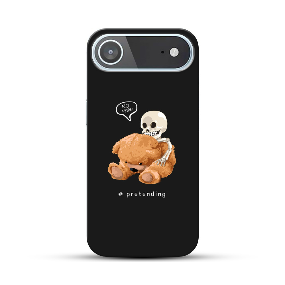 骨とテディベアの対比イラスト iPhone Airオリジナルハードケース