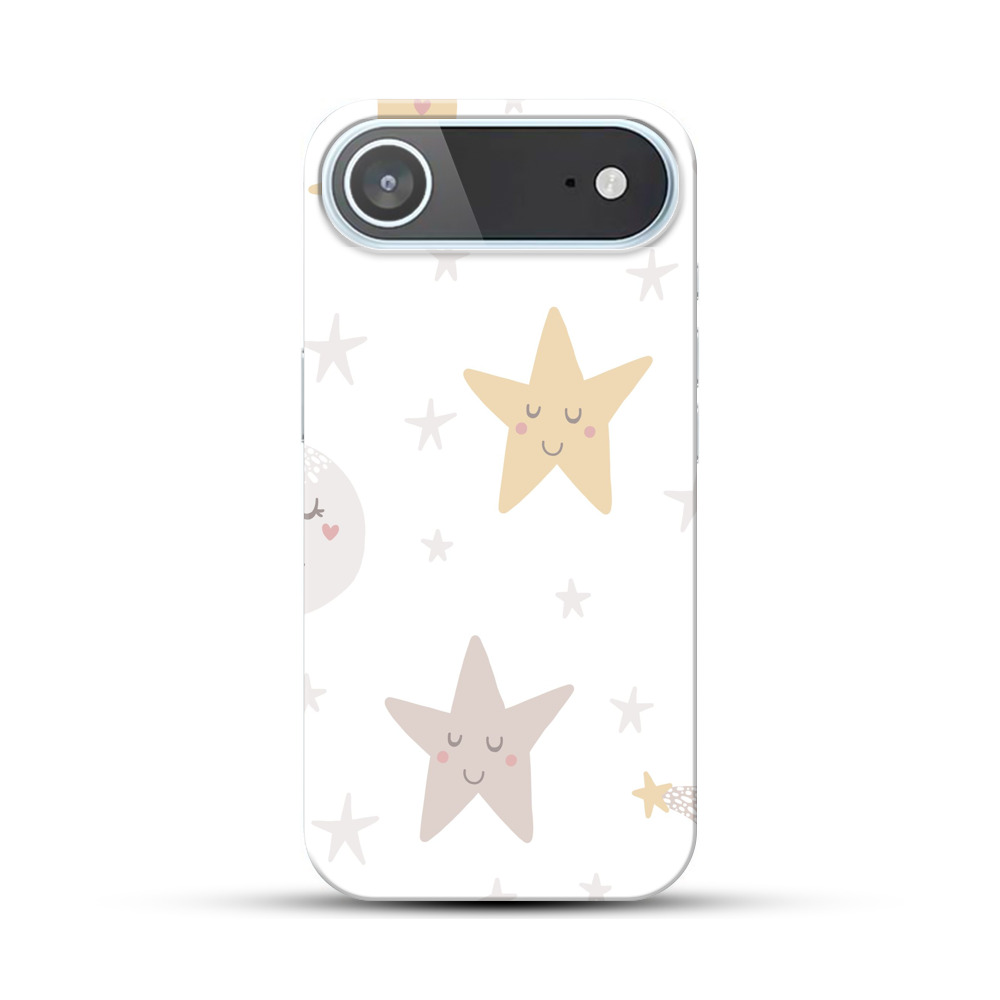 星と月のかわいいデザイン iPhone Airオリジナルハードケース