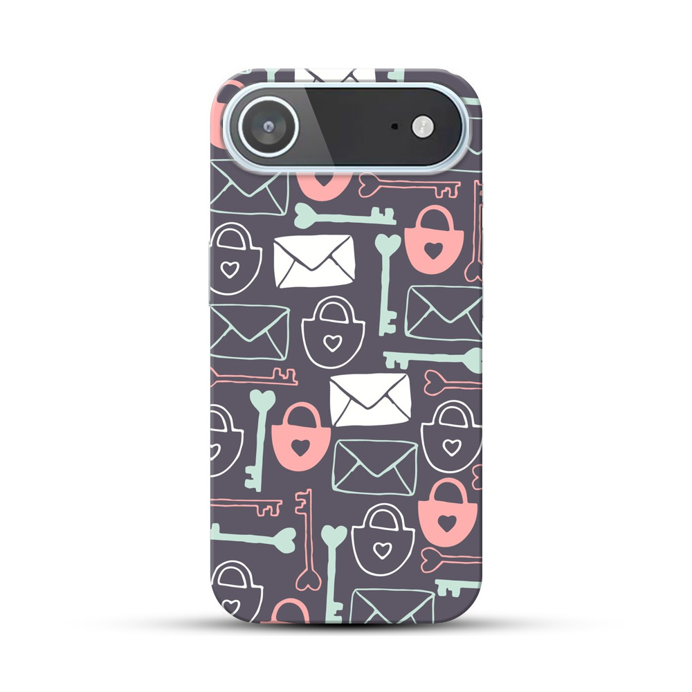 鍵と封筒のパターン iPhone Airオリジナルハードケース