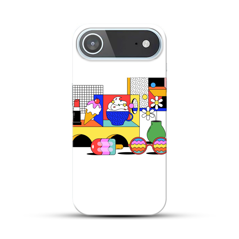 カラフルなアイスクリームとオブジェ iPhone Airオリジナルハードケース