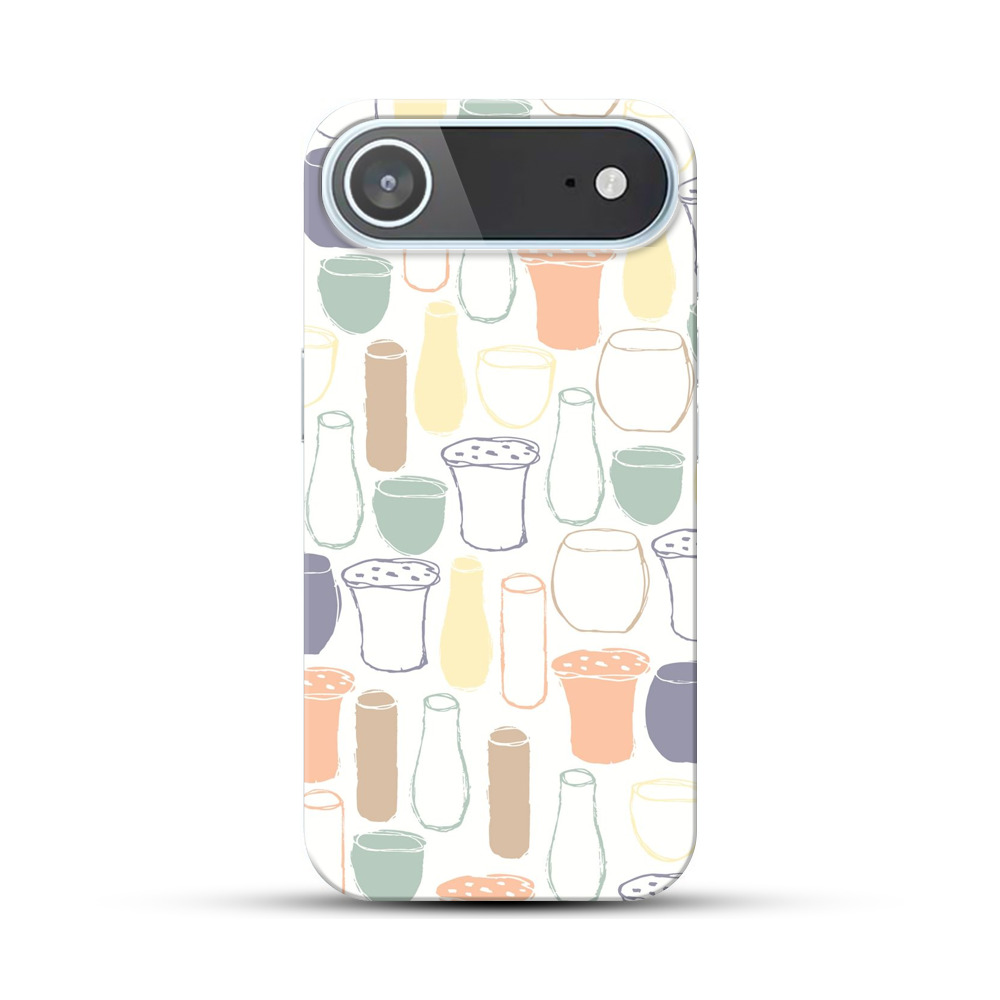 カラフルな瓶と筒のパターン iPhone Airオリジナルハードケース