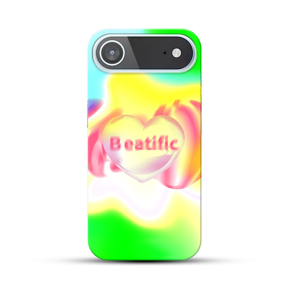 カラフルなハートの抽象アート iPhone Airオリジナルハードケース