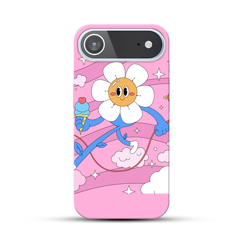 カラフルなキャラクターと花 iPhone Airオリジナルハードケース